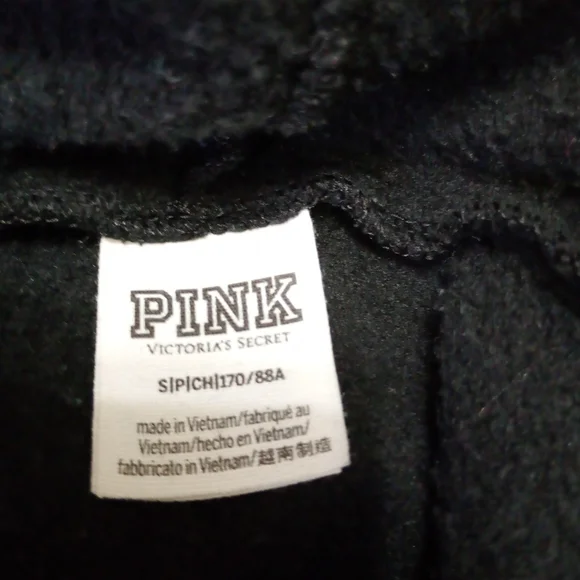 PINK Victoria's Secret Black Cropped Hoodie Sweater - Picture 4 of 5